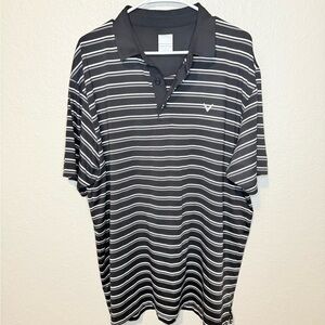 Callaway Black and White Polo Shirt Classic Striped Design Size XL